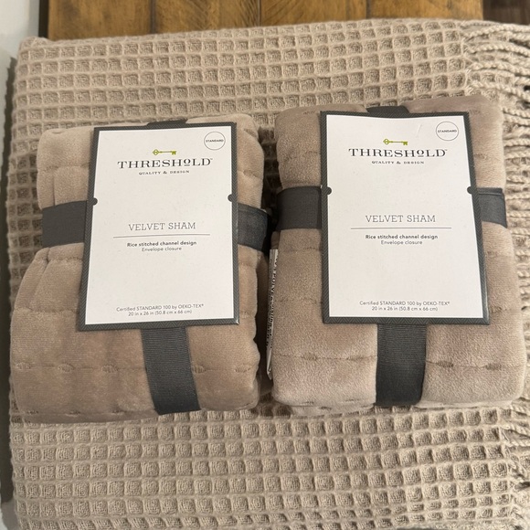 NWT Set of 2 Threshold Velvet Pillow Shams - Picture 1 of 3